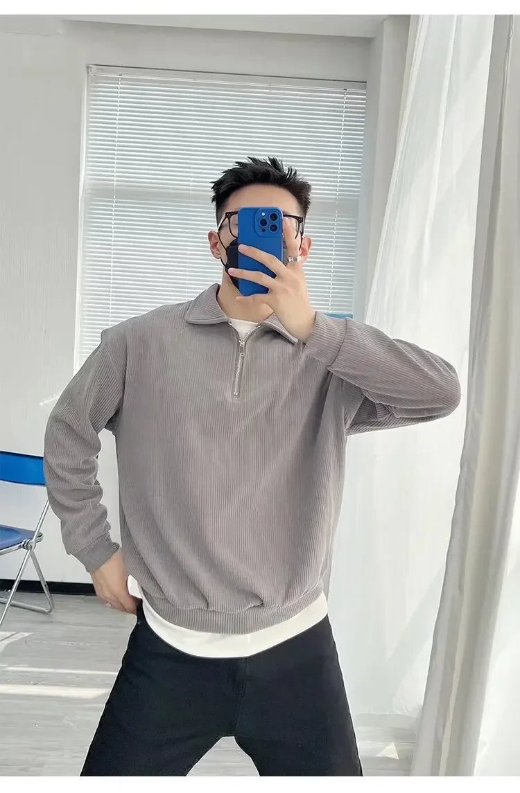 Men's Half-zip Up Sweatshirt™ Vintage Loose Fit Casual Design