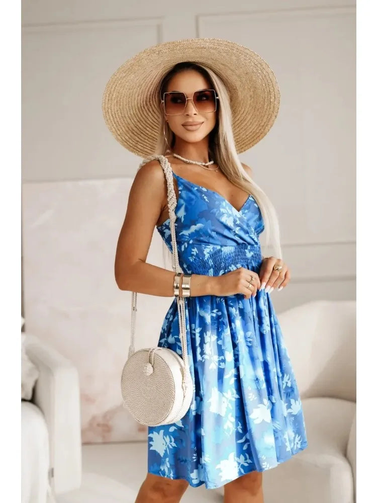 Women's Summer Wrap Pleated Dresses™ Floral Print Spaghetti Strap Sling Dress