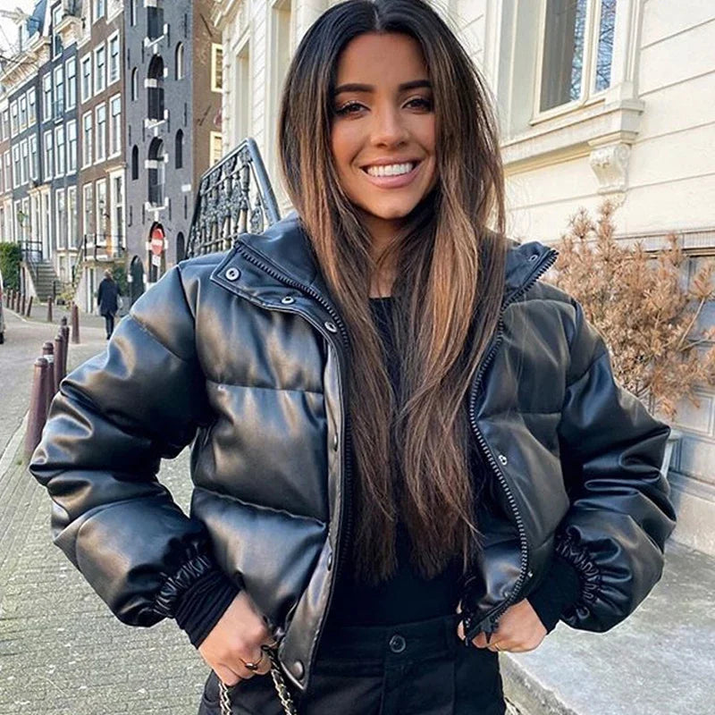 Women's Parka Jacket™ Thick PU Leather Jacket