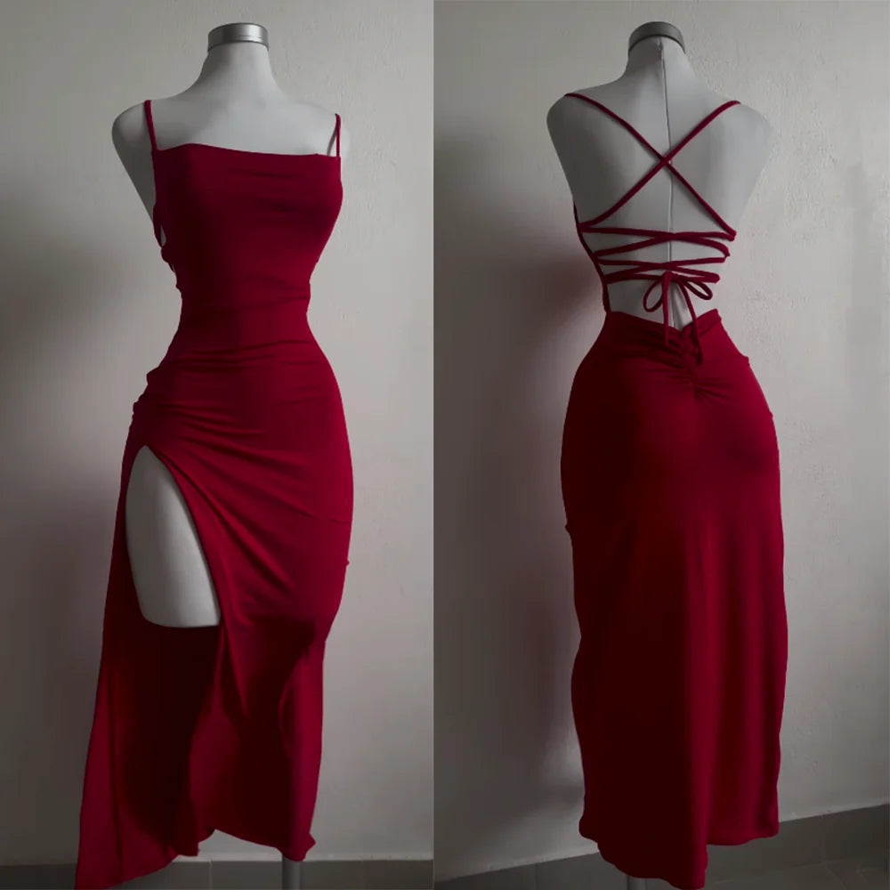 Women' Summer Sheath Dress™ Halter Strap Bag Hip Dress