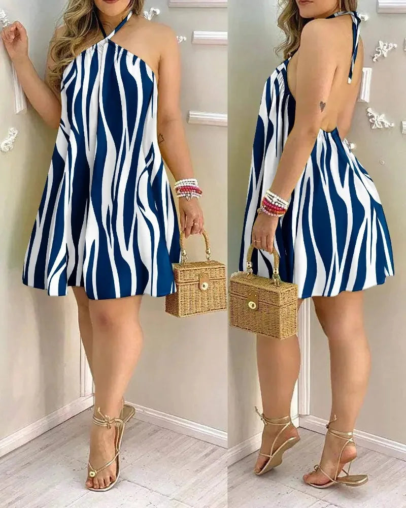 Women's Floral Print Halter Neck Dress™ Backless Halter Dress