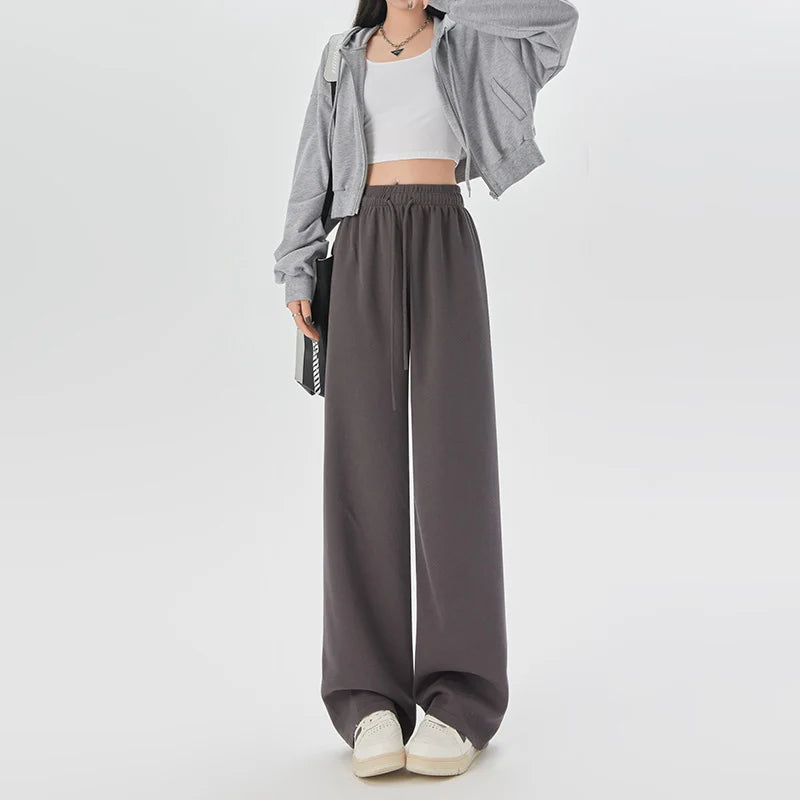 Women's Long Trousers™ Wide leg Elastic Waist Straight Knitted Trousers