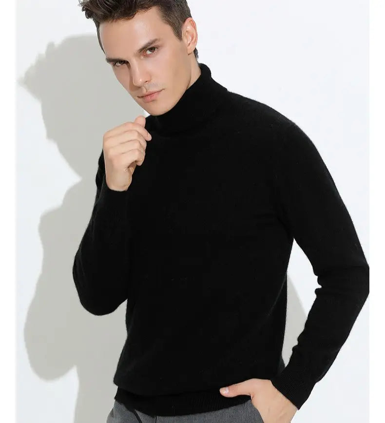 Men's Sweater™ Turtleneck Cashmere Cotton Blend Knitted Pullover