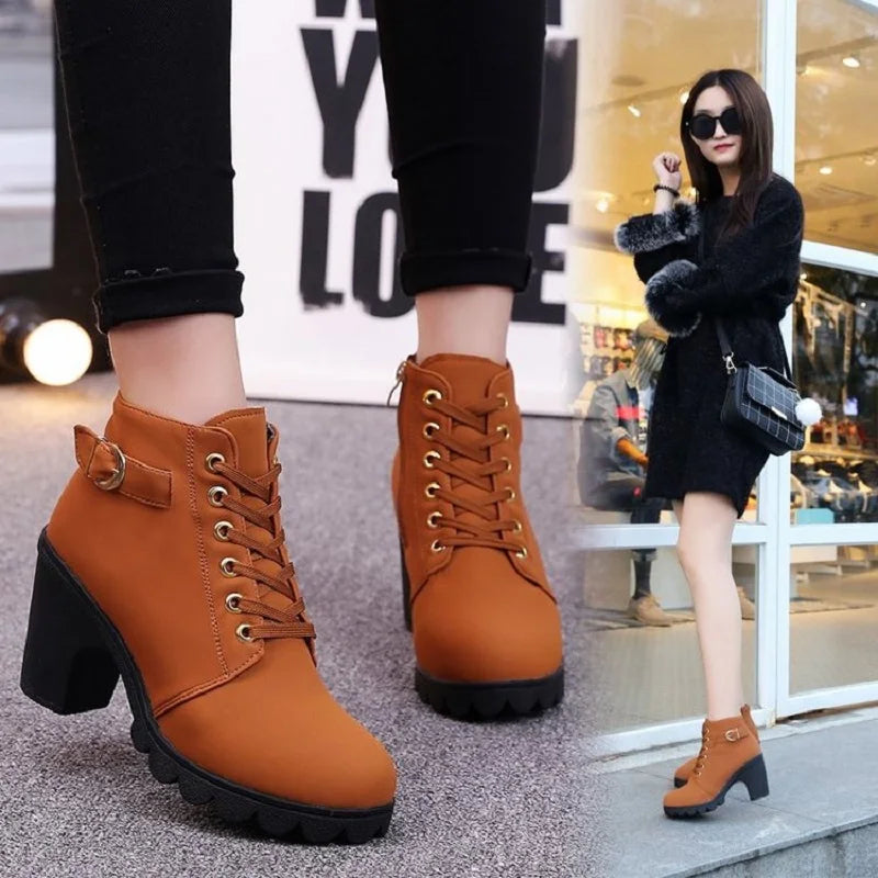 Women's Winter Pumps Boots™ High Heels Lace-up Boots