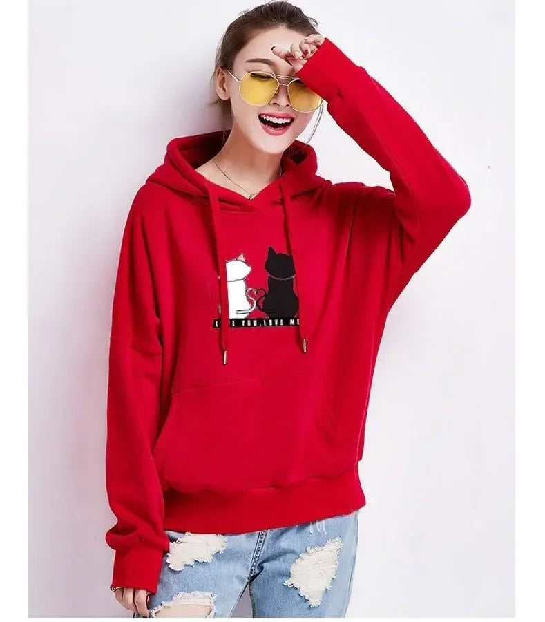 Women's Hoodies™ Autumn Spring Long Sleeve Harajuku Cat Print Sweatshirts