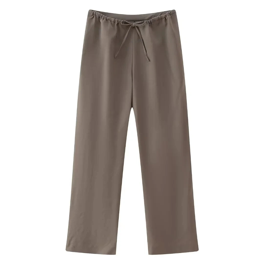 Women's TRAFZA Women Vintage Suits™ Backless Halter Asymmetric Tank Top + Drawstring Trousers