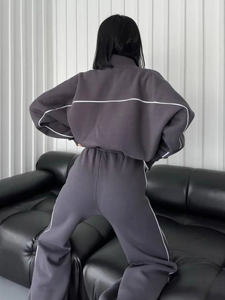 Women's Suit™ 2 Piece Outfits Long Sleeve Zip Up Jacket Jogger Sweatpants Tracksuit