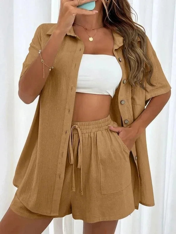 Women's Cotton Shorts Set™ Summer Simple Design Clothes