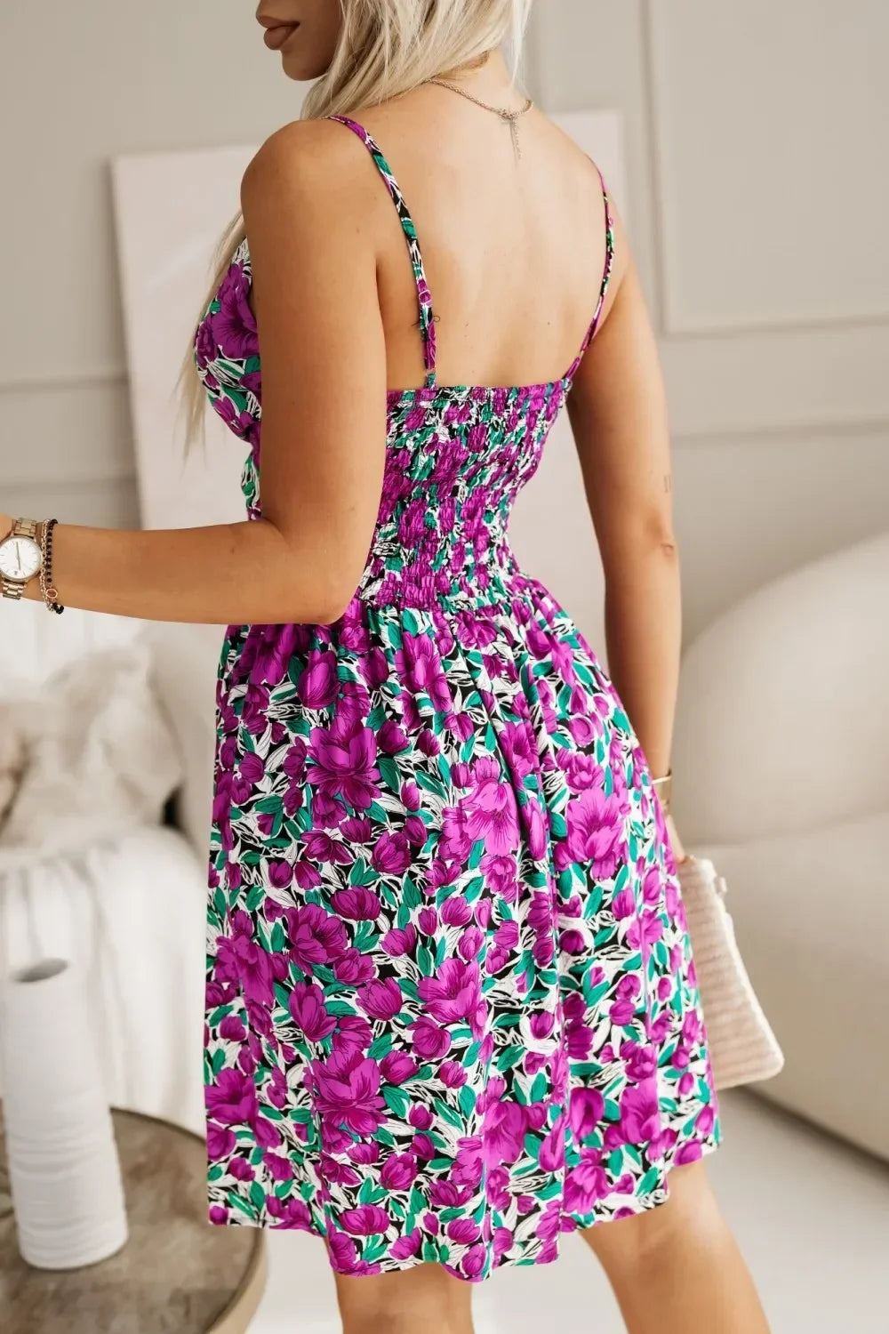 Women's Summer Wrap Pleated Dresses™ Floral Print Spaghetti Strap Sling Dress
