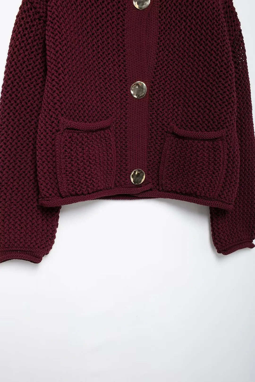 Women's Cardigan Sweater™ TRAFZA Vintage Cardigan Female Metal Buttons Long Sleeve Coat With Pockets Knitwear