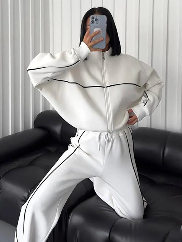 Women's Suit™ 2 Piece Outfits Long Sleeve Zip Up Jacket Jogger Sweatpants Tracksuit