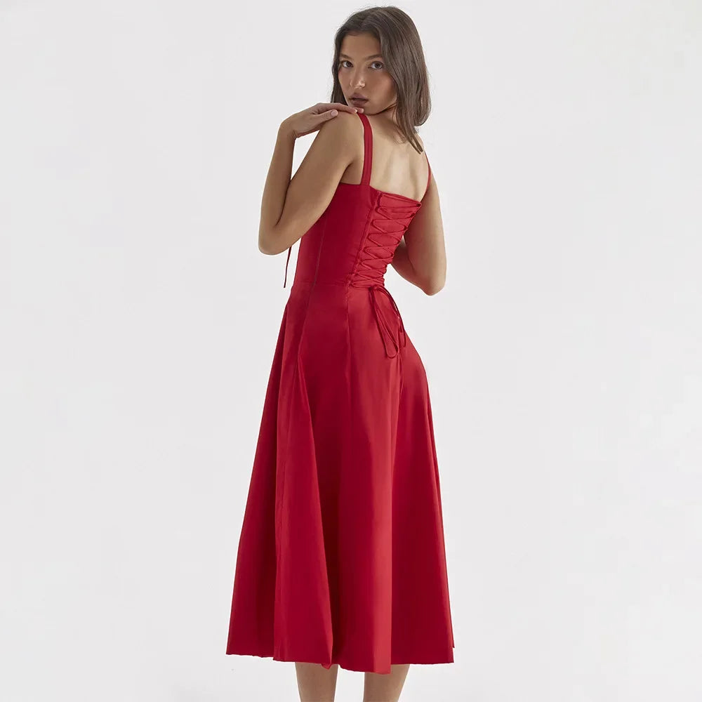 Women's Long Dresses™ Elegant Casual Tied Waist-fitted Slimming Sleeveless Side Slit Dress