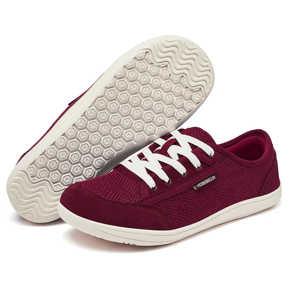 Men and Women's HOBIBEAR Barefoot Shoes™ Wide Toe Minimalist Cowhide Leather Lace Up Sneakers