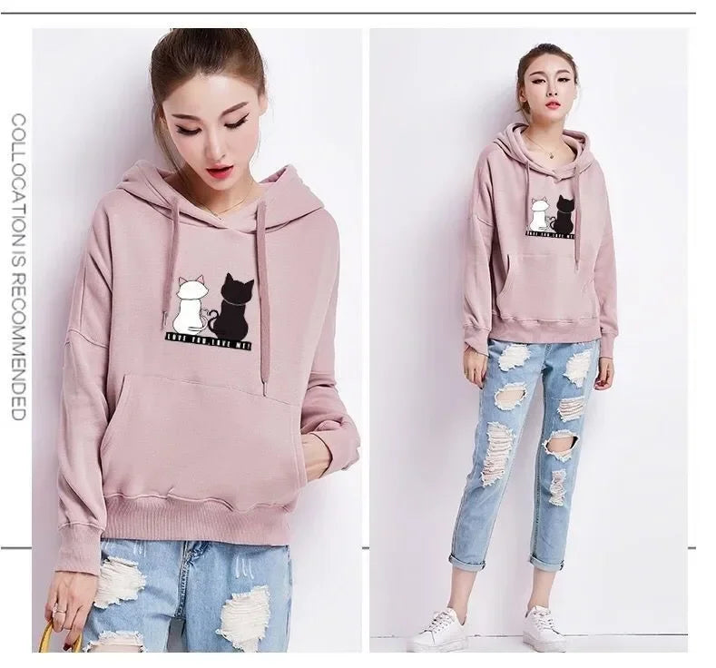 Women's Hoodies™ Autumn Spring Long Sleeve Harajuku Cat Print Sweatshirts