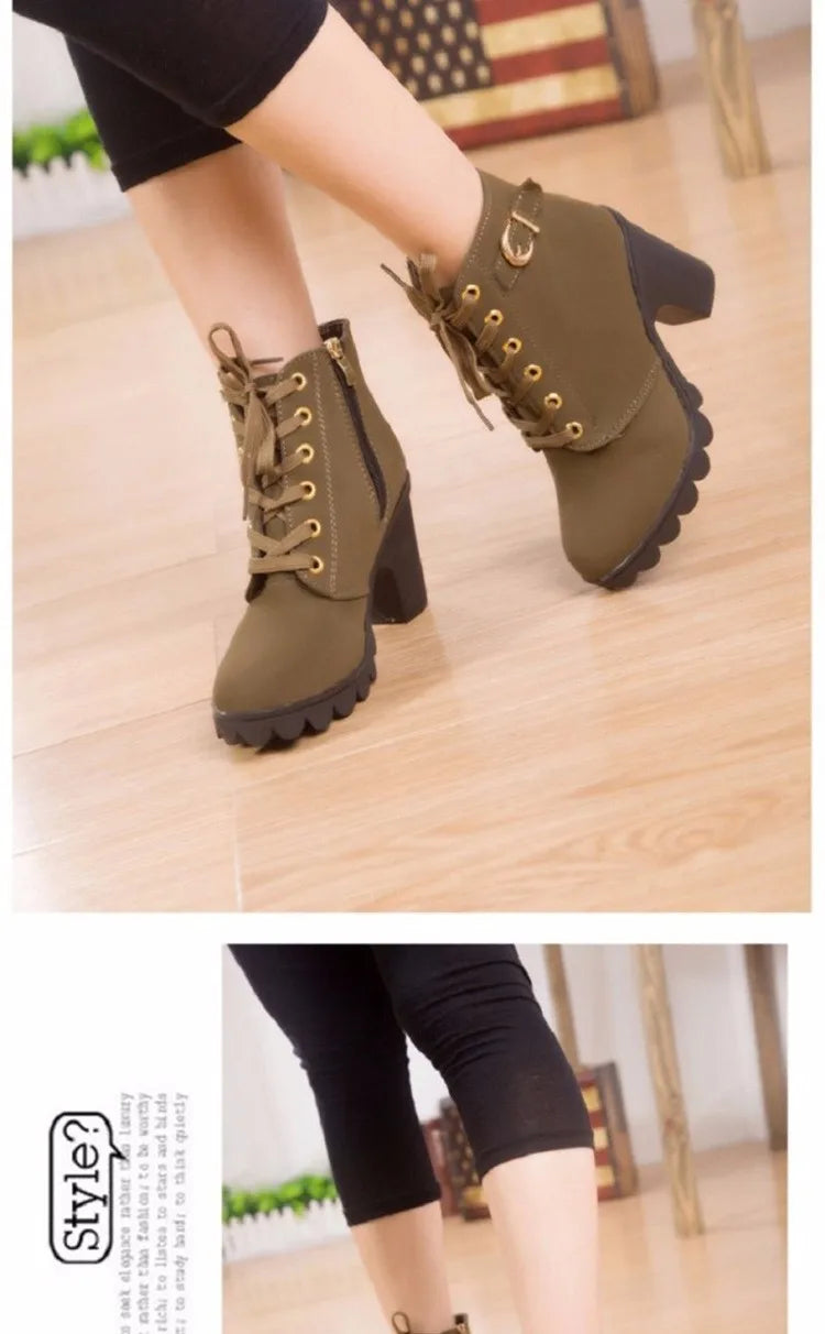 Women's Winter Pumps Boots™ High Heels Lace-up Boots