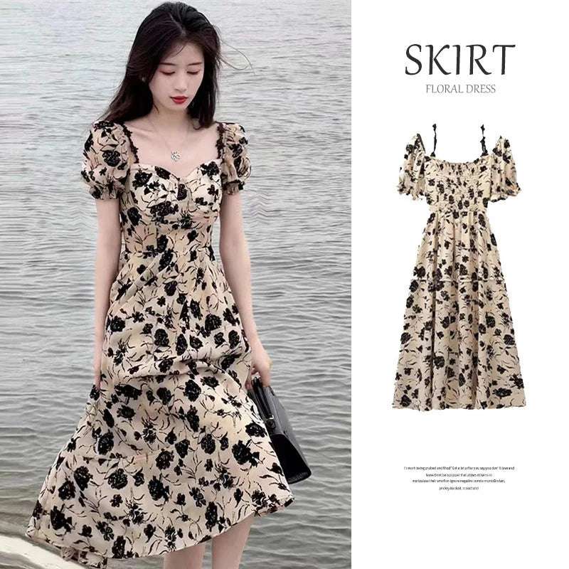 Women's Bubble Sleeve Dresses™ French Hepburn Style Floral Dresses