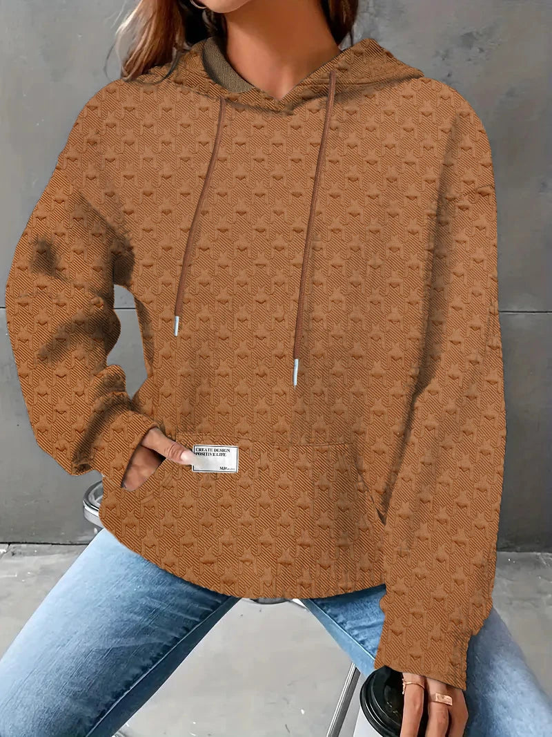 Women's autumn and winter waffle hoodie™ casual sports loose sweatshirt