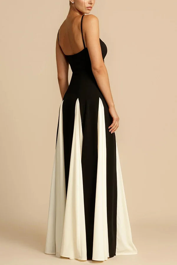 Women's Dress™ V Neck Elegant Sling Contrast Party Dress