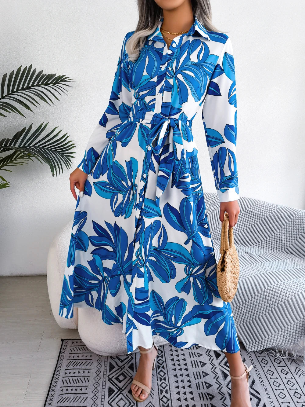 Women's Casual Floral Print Dress™ Long Sleeve Maxi Long Dress