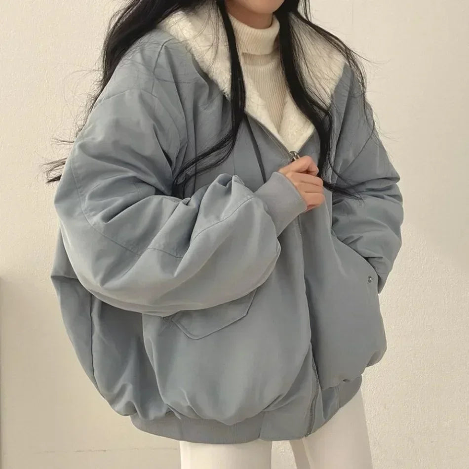 Women's Jackets™ Korean Parkas Oversized Double Sided Hooded Coat