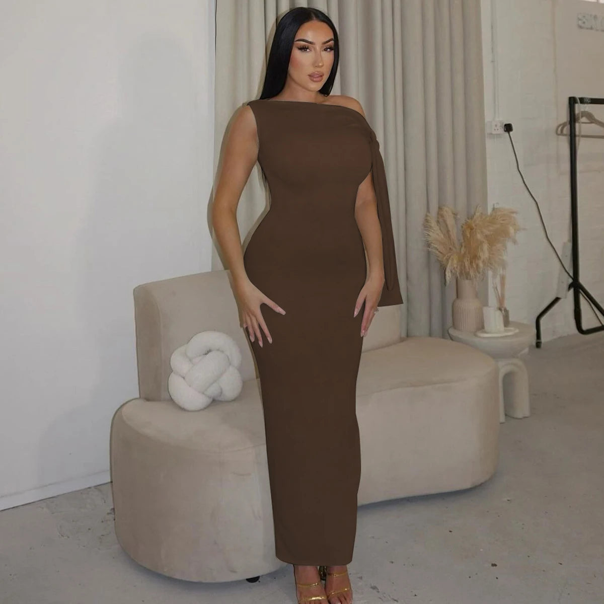 Women's Solid O Neck Sleeveless Patchwork Dress™ Bodycon Maxi Prom Summer Dress