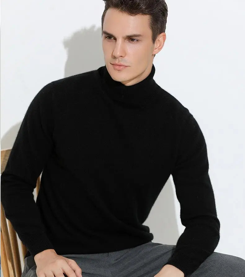 Men's Sweater™ Turtleneck Cashmere Cotton Blend Knitted Pullover