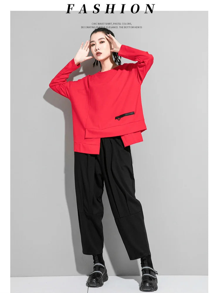 Women's Amax Zipper Design Tops™ Loose Casual Vintage Luxury T-Shirts