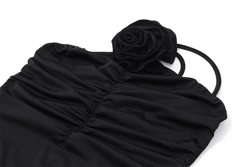 Women's Solid Sleeveless Slim Dress Aesthetic Oblique Strap Backless Prom Dresses