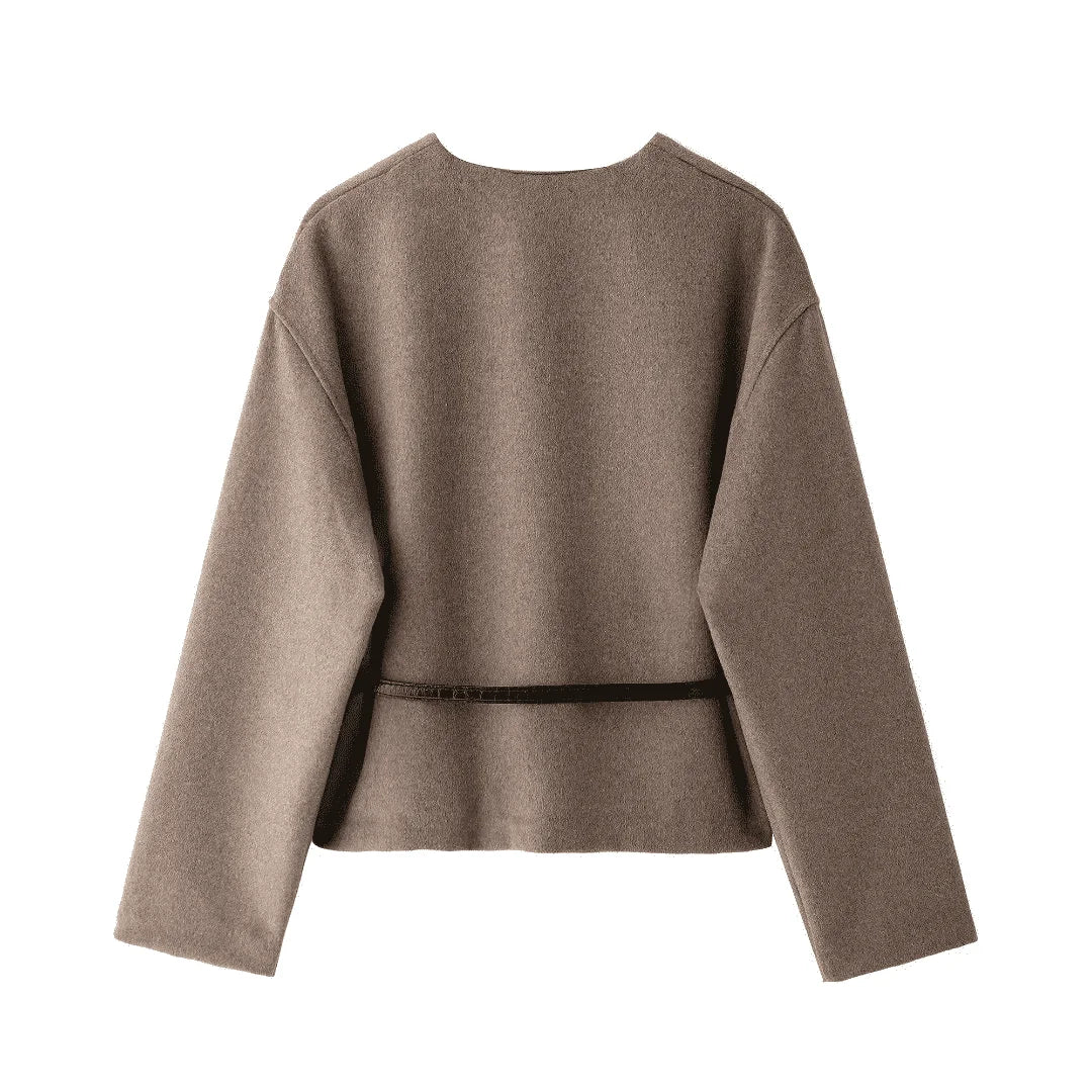 Women's Jacket™ Comfortable Short Belt Casual Long Sleeve Coat