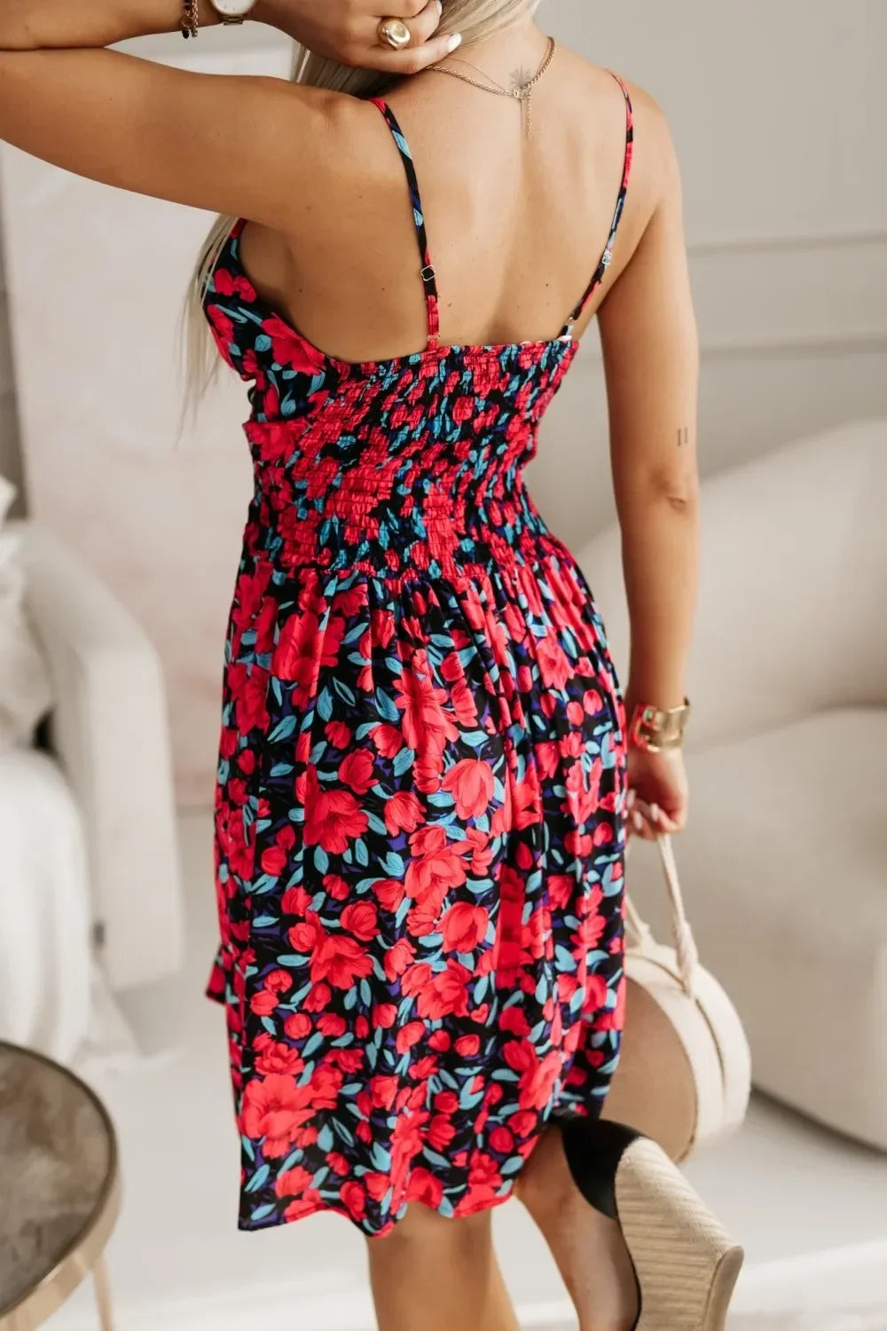 Women's Summer Wrap Pleated Dresses™ Floral Print Spaghetti Strap Sling Dress