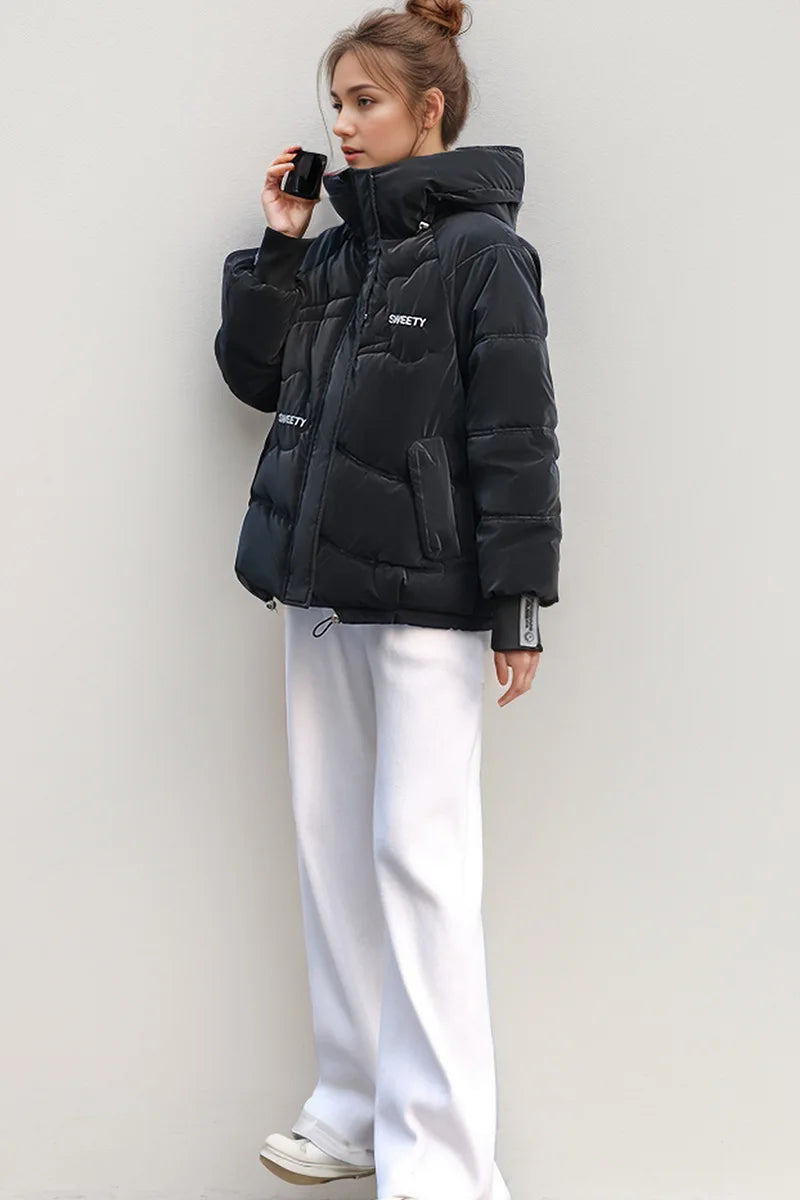 Women's Thick Coat™ Winter Cotton Casual Hooded Zipper Short Parkas Jacket