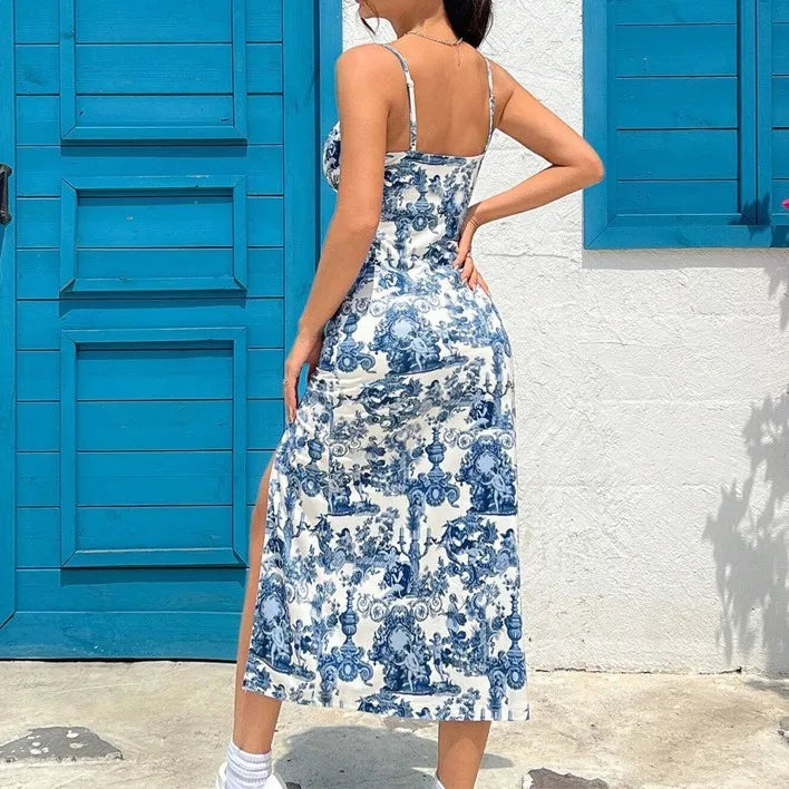 Women's Long Dress™ Strapless Wrap Chest High Slit Daisy Maxi Dress