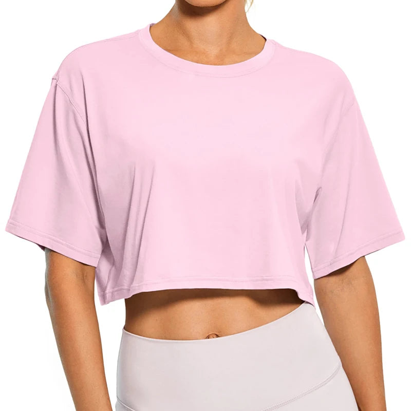 Women's Harajuku Y2K Crop Tops™ Casual Short Loose Solid Color Tee Shirt