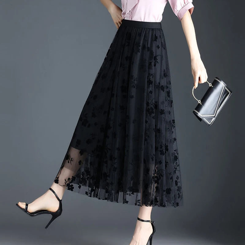 Women's Tulle Skirt™ Summer Hook Floral Loose Midi Skirt