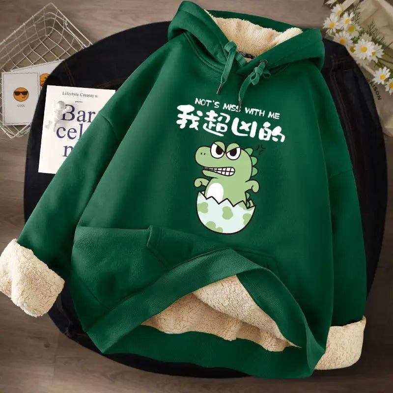 Women's Lamb Wool Pullovers™ Velvet Cartoon Hoodies