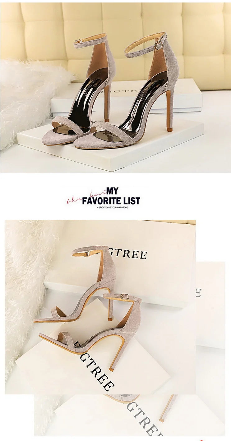 Women's Summer High Heels™ Velvet Surface One-band Ankle Cool Pu High Heels
