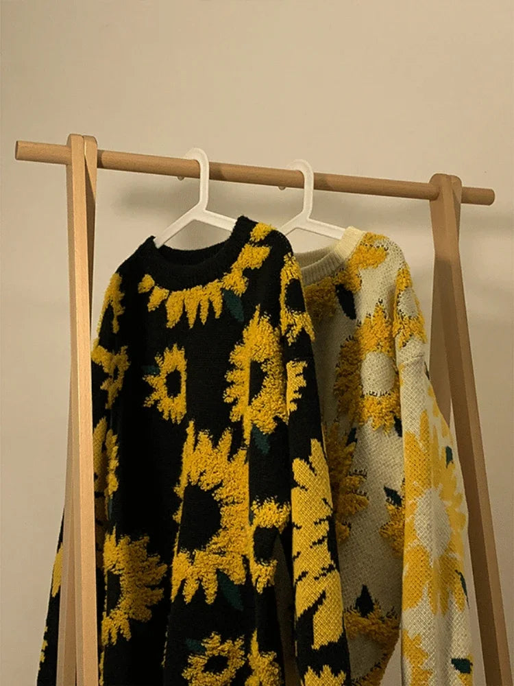 Men's Flocking Floral Sweater™ Baggy Spring Autumn Japanese Style Retro Knitwear