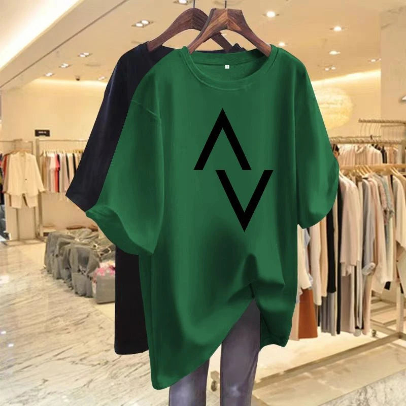 Women's Summer T-Shirt™ Loose cotton women's printed round neck short sleeved t-shirt