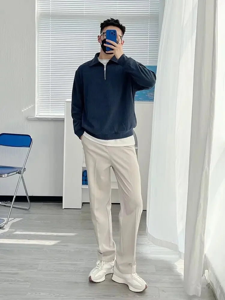 Men's Half-zip Up Sweatshirt™ Vintage Loose Fit Casual Design