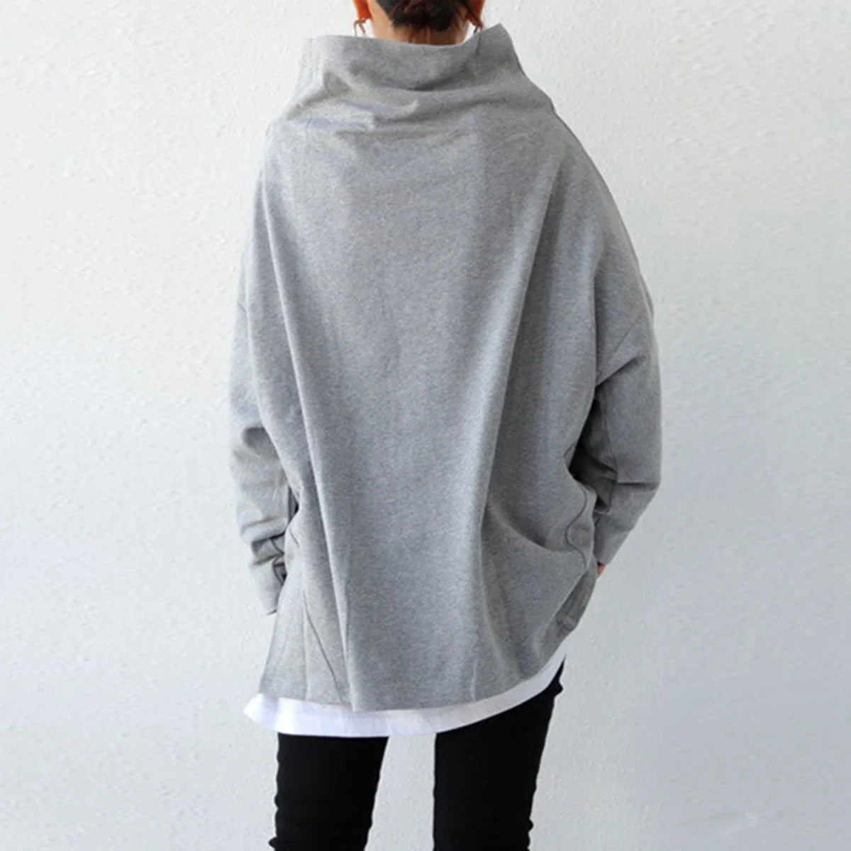 Women's Long Sleeve Casual Tops™ High-Neck Loose Oversize T-Shirt