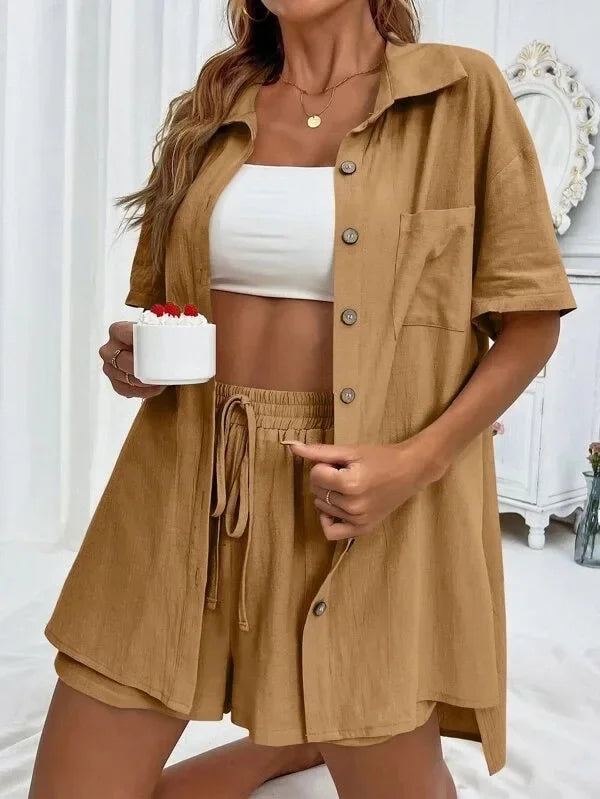 Women's Cotton Shorts Set™ Summer Simple Design Clothes
