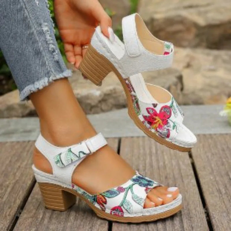 Women's Peep Toe High Heel Sandals™ Gladiator Chunky Heel Platform Flower Sandals