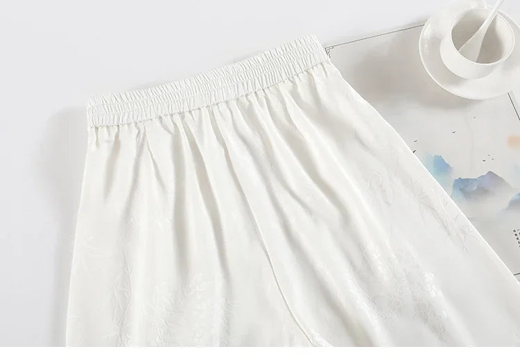 Women's Jacquard Wide Leg Satin Pants™ Casual Loose Pants