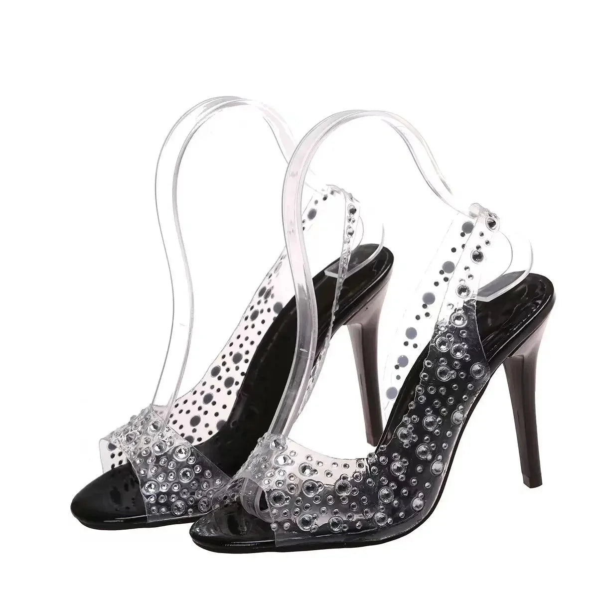 Women's Rhinestone Open Toe High Heel Sandals™ Crystal Fish Mouth PU Leather Heels