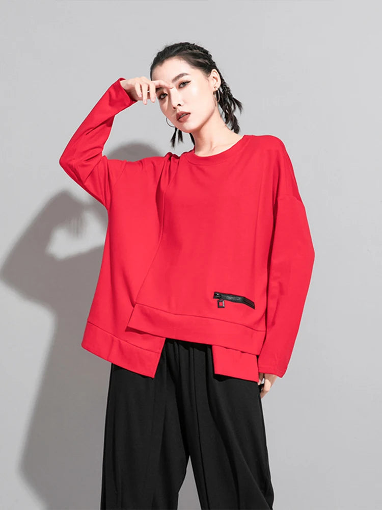 Women's Amax Zipper Design Tops™ Loose Casual Vintage Luxury T-Shirts