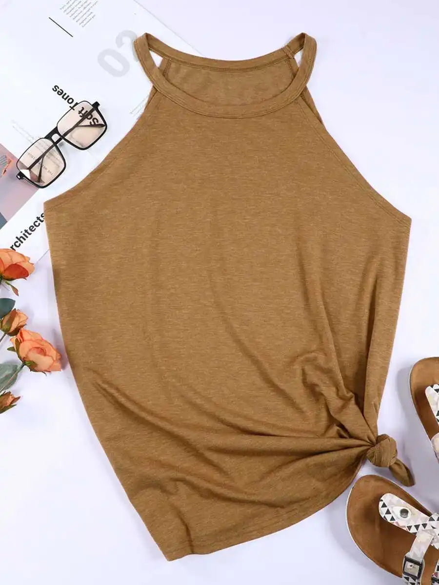 Women's Summer Sleeveless Halter T-Shirts™ Crew Neck Workout Tank Tops