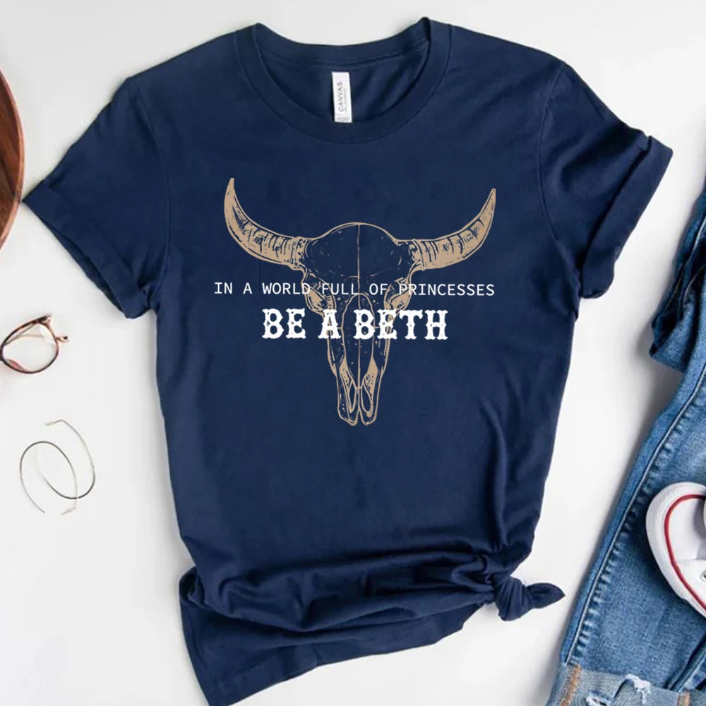 Women's Boho Cow Skull Howdy T-shirts™ Short Sleeve Summer Tees