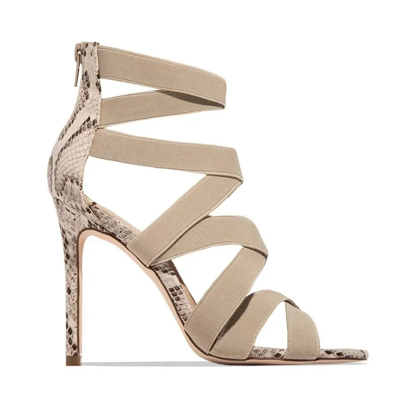 Women's High Heels™ Hollow Mesh Fish Mouth Spaghetti Straps Roman Rubber Sole Heels
