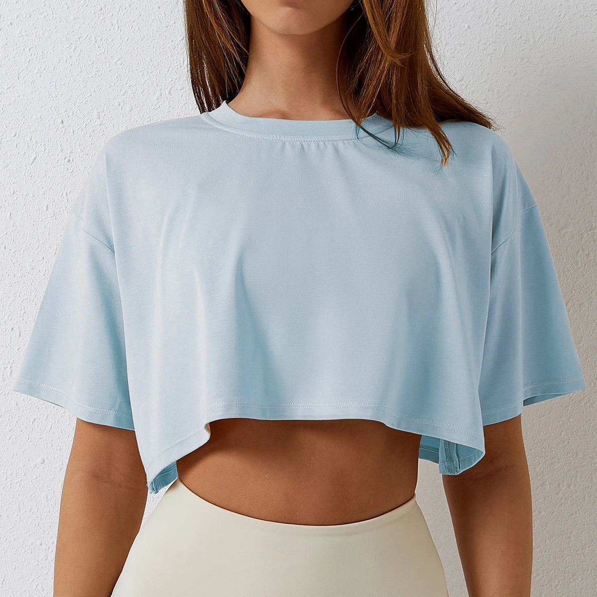 Women Short Sleeve T-Shirt™ Navel Baring New Sport Loose Crop Tops
