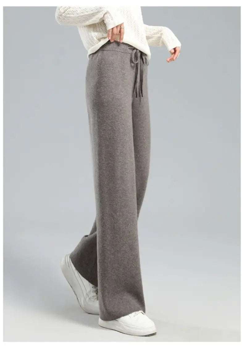 Women's Knitted Elastic High Waist Pants™ Straight Ankle-Length Soft Pants